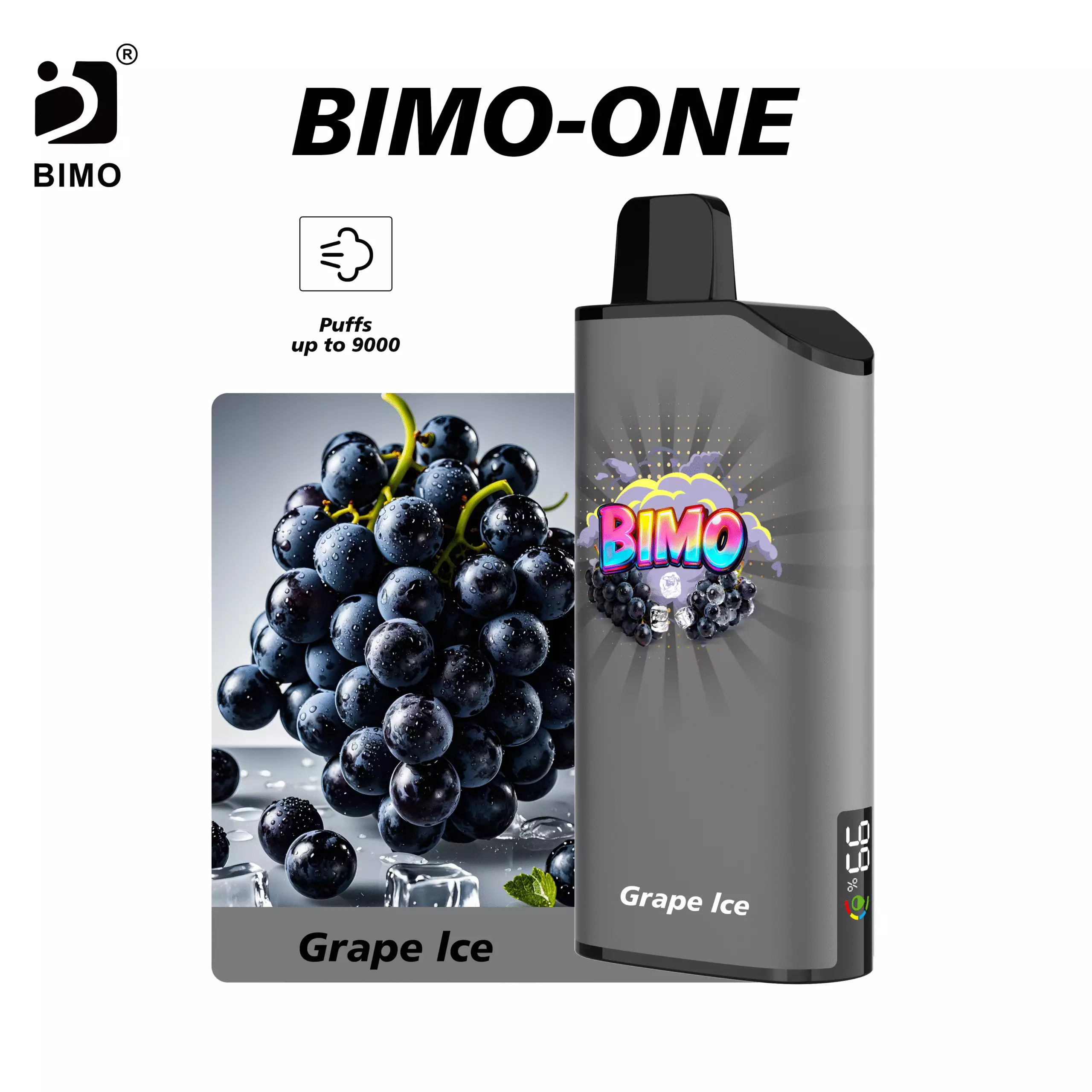 BIMO ONE 9000 Puffs – Grape Ice Edition